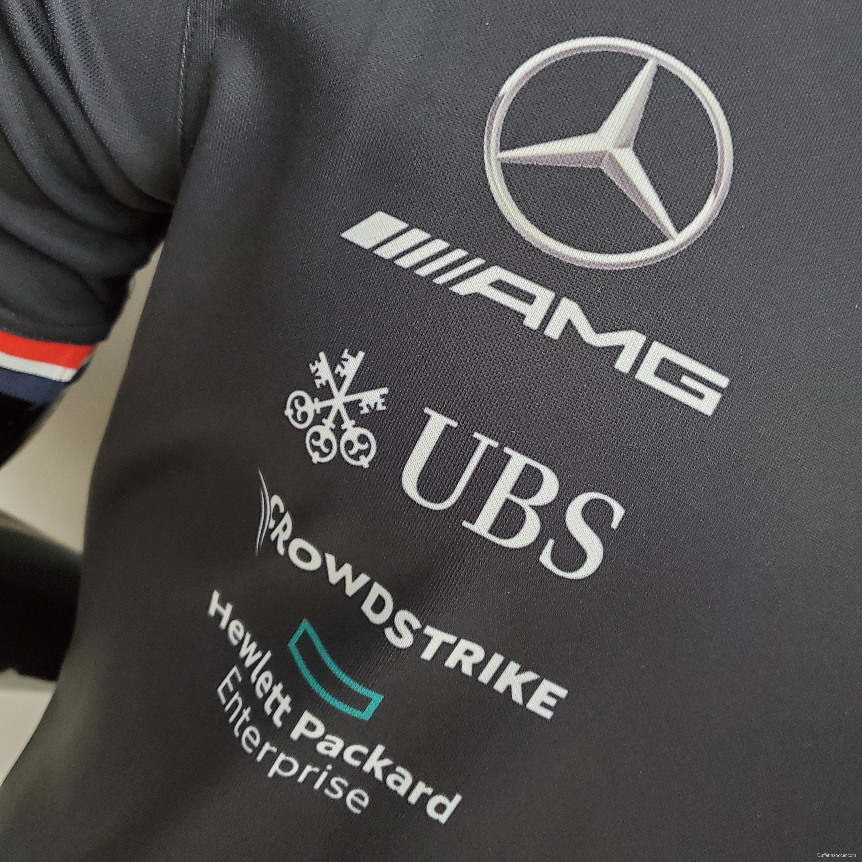 F1 Formula One 2022 Mercedes Black S-5XL