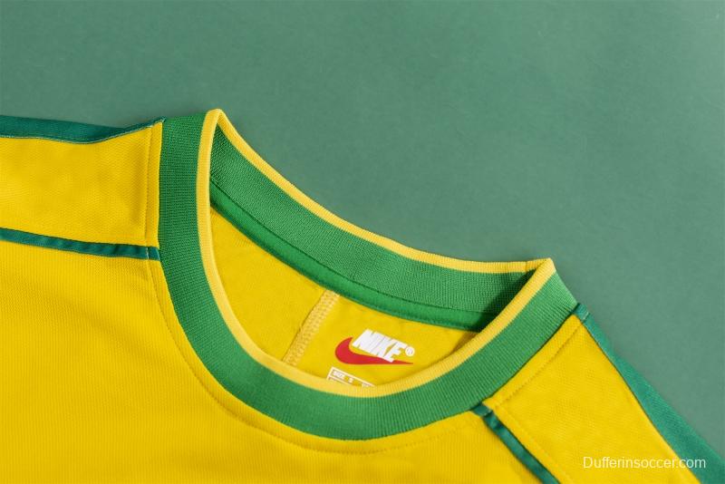 Retro 1998 Brazil Home Soccer Jersey