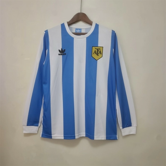 Retro 1978 Argentina Home Long Sleeve Jersey