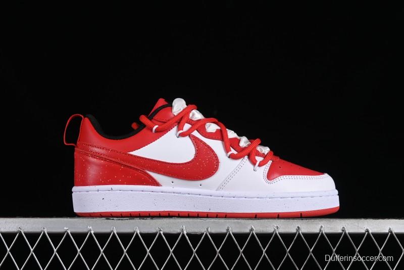 Nike Court Borough Low-Top Casual Sneakers with Dragon Emblem and Splatter Ink Vibe Style - DV5456-600