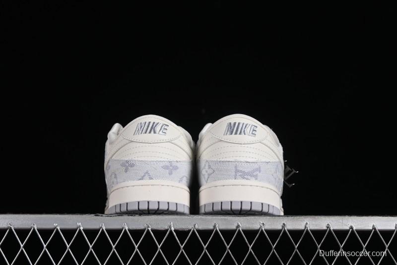 Nike SB Dunk Low LV Collaboration - Tie-Dye Denim Glow in the Dark Anniversary Custom Low-Top Casual Sneakers - FC1688-192