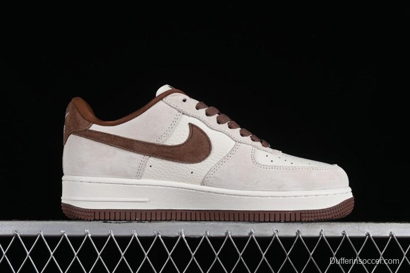 Nike Air Force 1 '07 Low Stussy Collaboration - Coffee Pig Suede Low-Top Casual Sneakers - HD1968-017
