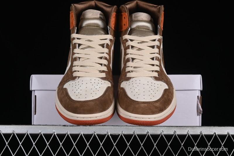 Nike Air Jordan 1 High OG Basketball Shoes in Dusted Clay & Dune Colorway - FQ2941-200