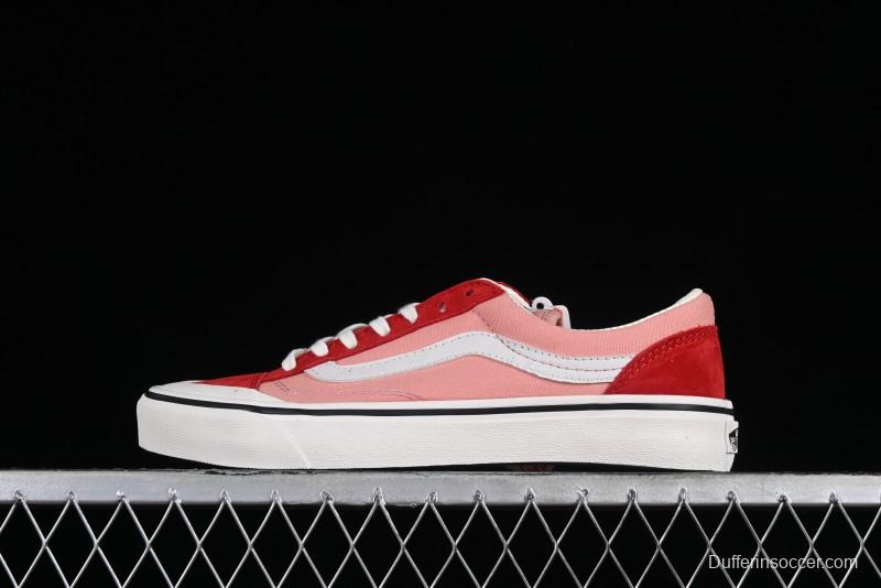 Vans Old Skool Reissue 136 High-End Pink Canvas Vulcanized Shoes with Detachable Lightweight Anti-Fatigue Insole - VN000MT6DWB