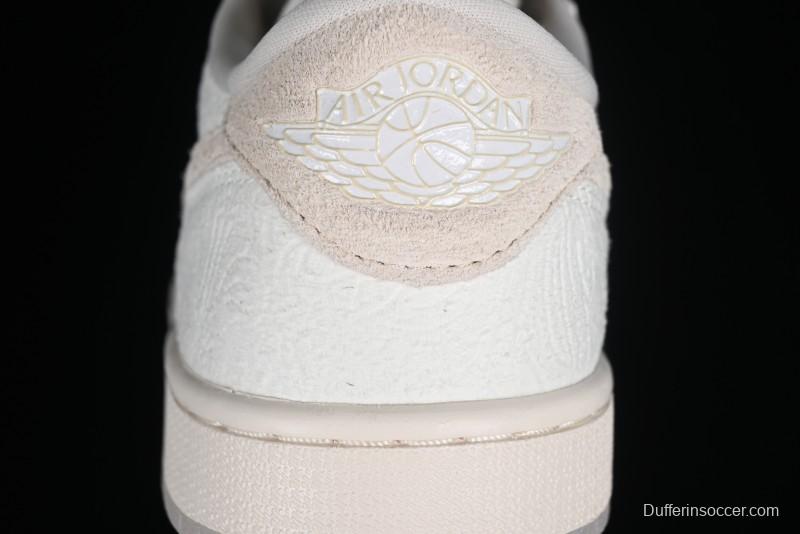 Nike CP3 x Air Jordan 1 Low AJ1 Floral Embossed White Casual Sneakers - FZ0455-200