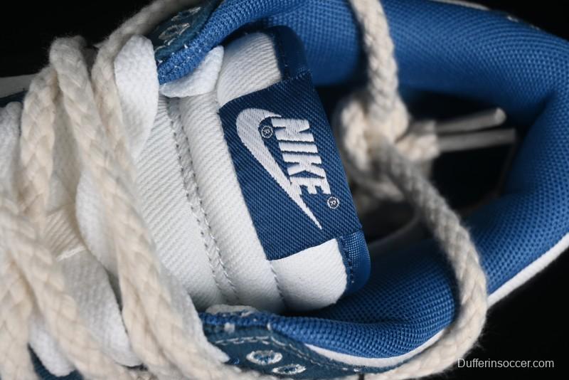 Nike Dunk Low Retro High Street Style Sashiko Stitch Hemp Rope Deconstructed SB Lace-Up Low-Top Casual Sneakers - DV0834-101