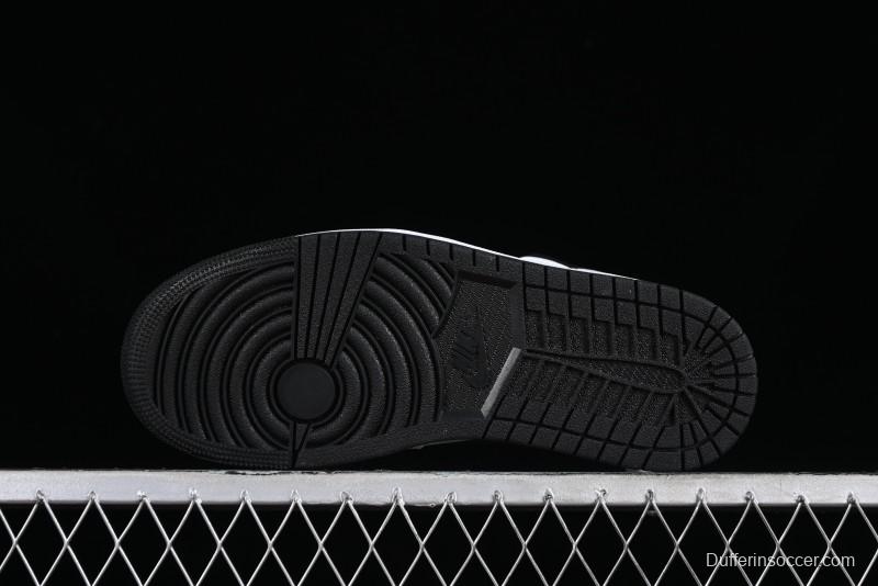 Nike Air Jordan 1 Mid AJ1 White Black Mid-Top Casual Sneakers - DQ8426-132