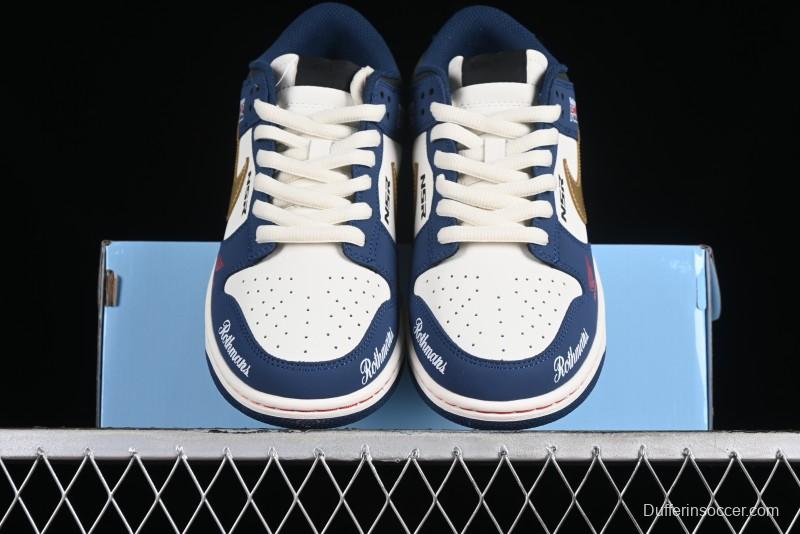 Nike SB Dunk Low Retro White Blue Collaboration Low-Top Casual Skateboarding Shoes - MU0232-365