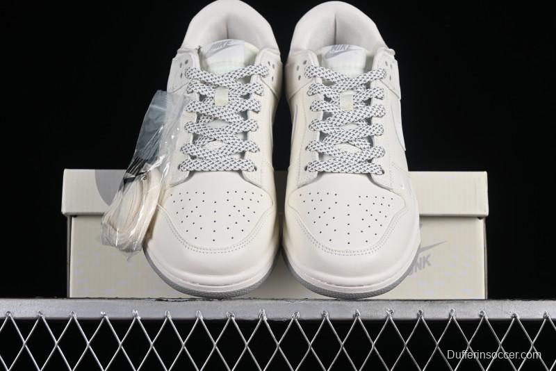 Nike SB Dunk Low LV Collaboration - Double Swoosh Beige Grey Anniversary High-End Custom Low-Top Casual Sneakers - FC2025-306