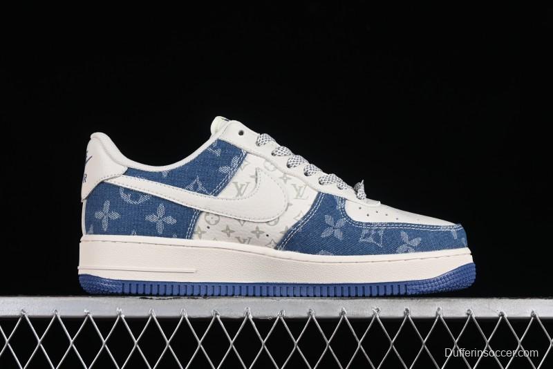 Nike Air Force 1 '07 Low LV Collaboration - Fluorescent Tie-Dye Denim Low-Top Casual Sneakers DD8686-400