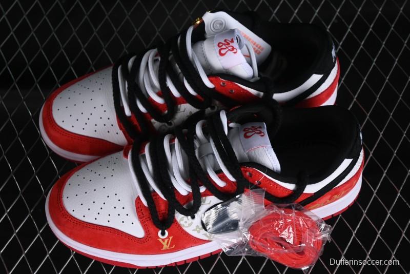 Nike SB Dunk Low Year of the Dragon Limited Edition - Black Swoosh Red Luck High-End Custom Low-Top Casual Sneakers - SJ2068-231