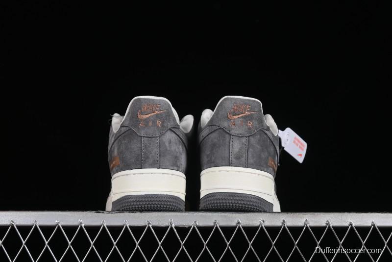 Nike Air Force 1 '07 Low LV Collaboration - Beige Grey Pigskin Casual Sneakers - HD1968-011
