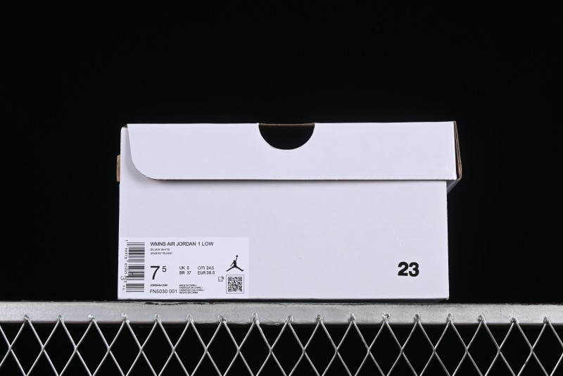 Nike Air Jordan 1 Low "Metallic Silver" Casual Sneakers with Metallic Accents - FN5030-001