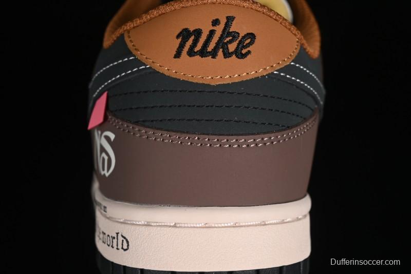 Nike SB Dunk Low Casual Skateboarding Shoes in Black/Brown - MU0232-370
