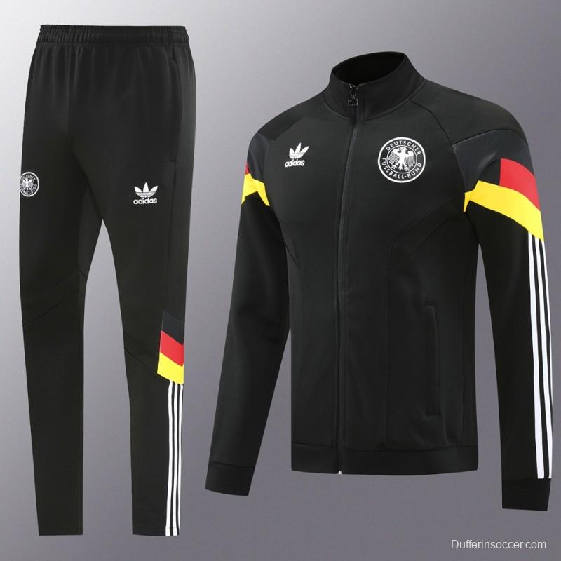 2024 Germany Black Full Zipper Jacket +Long Pants