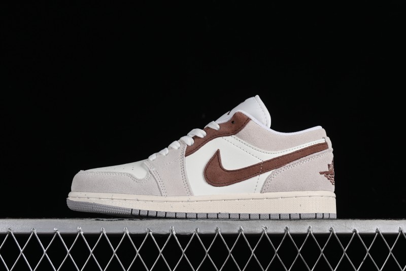 Nike Air Jordan 1 Low Retro Casual Sneakers in Grey Tan - HF1567-200