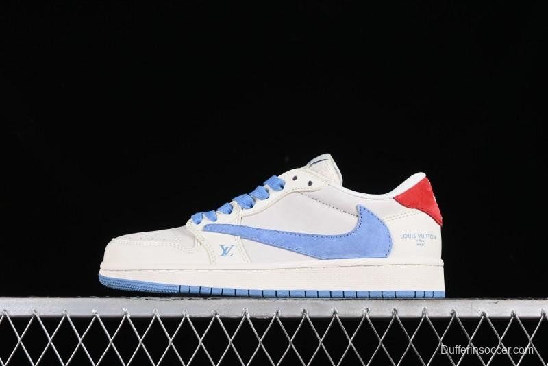 Nike Travis Scott x Fragment Design x Air Jordan 1 Low OG SP AJ1 LV Collaboration Casual Sneakers - XY2688-101
