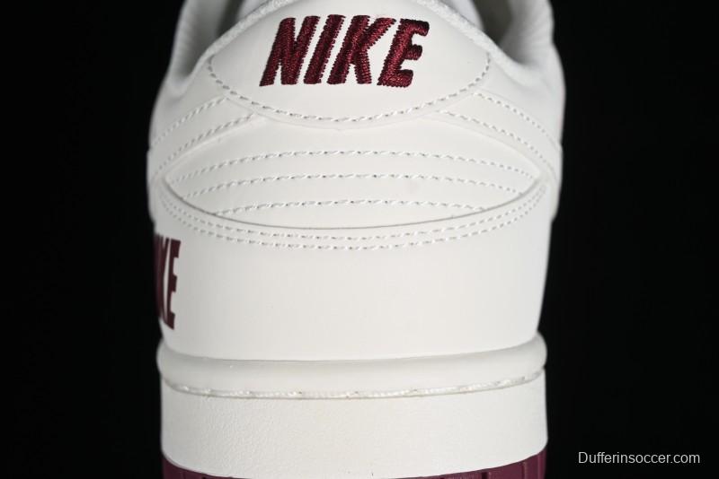 Nike SB Dunk Low Collaboration Three Swooshes Rice Wine Red Color Low-Top Casual Skateboarding Shoes - NK5639-322