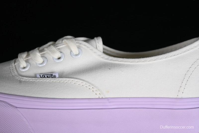 Vans Authentic White Purple Canvas Skate Shoes - VN0009PVCGX