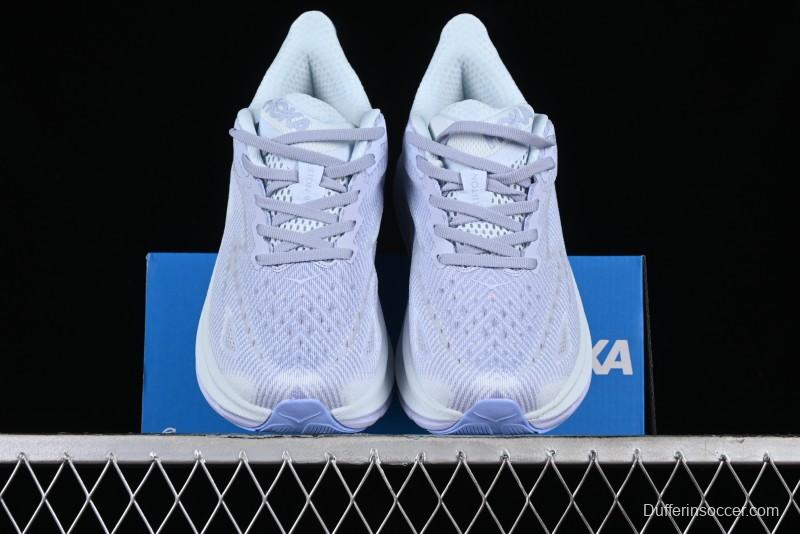 HOKA ONE ONE Clifton 9 Lightweight Knit Mesh Running Shoes with Enhanced Cushioning - 1127896 EHR