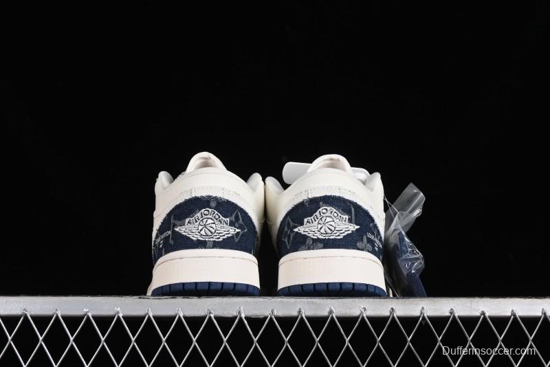 Nike Air Jordan 1 Low LV Collaboration - Light Blue Retro Casual Sneakers - SJ9950-003