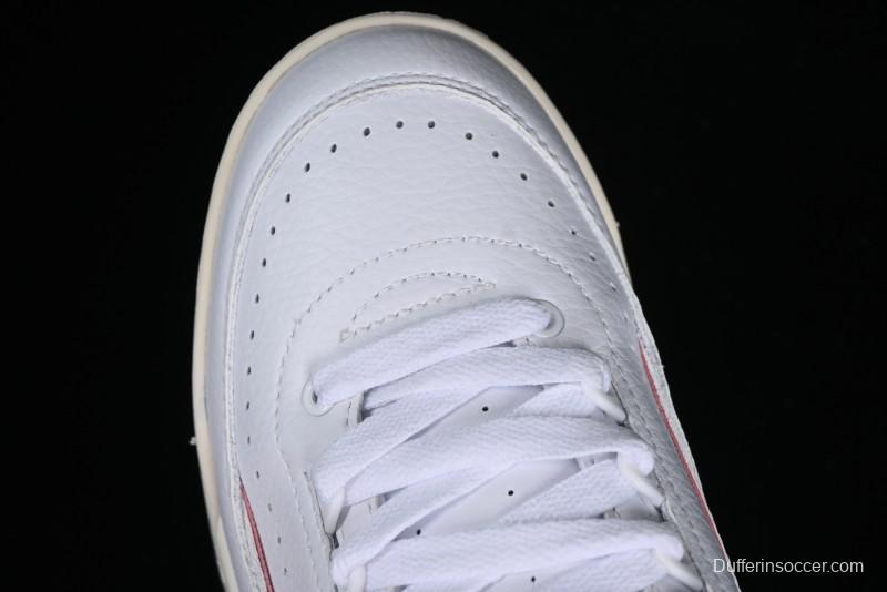 Nike Air Jordan 2/3 Retro Low Top Basketball Shoes in White/Red - FD0383-161