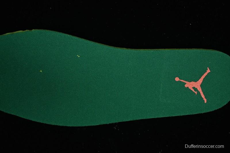 Nike Air Jordan 5 Retro Low AJ5 Sneakers in Football Grey with Vivid Orange and Pine Green Accents - FQ1293-018