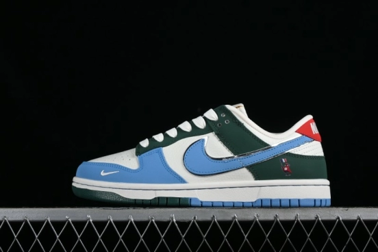 Nike SB Dunk Low Paris Olympics Limited Edition - Blue Green Color Blocking Low-Top Casual Skate Shoes - JH8310-952