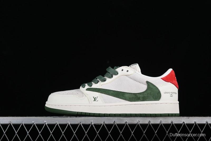 Nike Travis Scott x Fragment Design x Air Jordan 1 Low OG SP AJ1 LV Collaboration Sneakers - XY2688-102