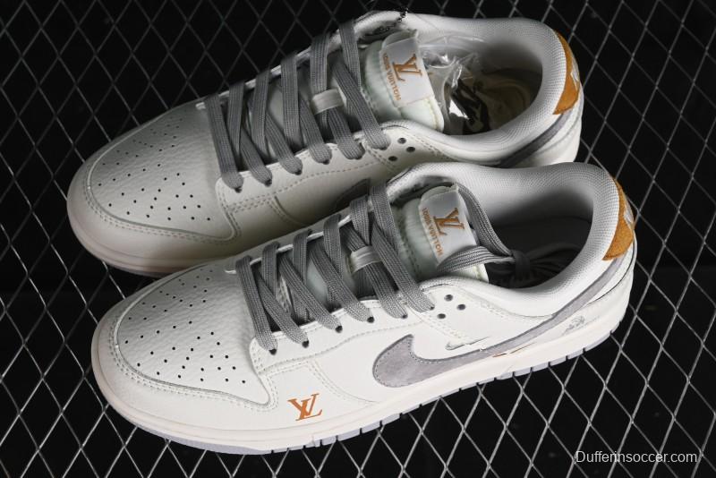 Nike SB Dunk Low LV Collaboration - Beige Grey Lamborghini Anniversary Custom Low-Top Casual Sneakers - FC1688-191