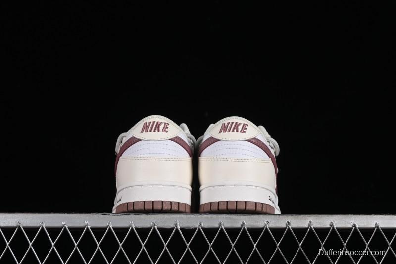 Nike Dunk Low Next Nature SB Lace-Up Low-Top Casual Sneakers in Cream Dark Brown - DD1873-103