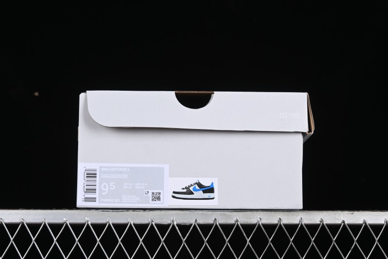 Nike Air Force 1 '07 Low White Black Blue Color Block Casual Sneakers - FN8008-001