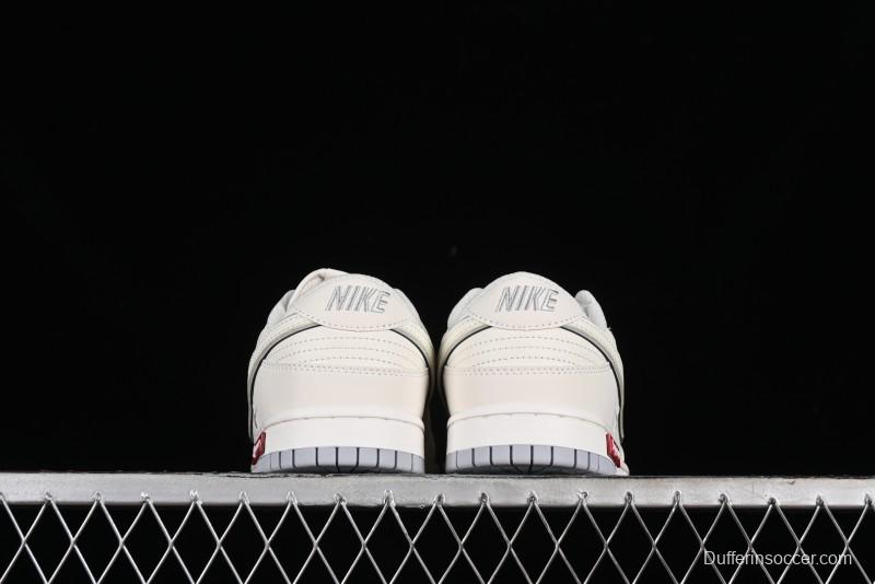 Nike SB Dunk Low Supreme Collaboration - Light Grey Anniversary Customized Low-Top Casual Skate Shoes - DJ2024-005