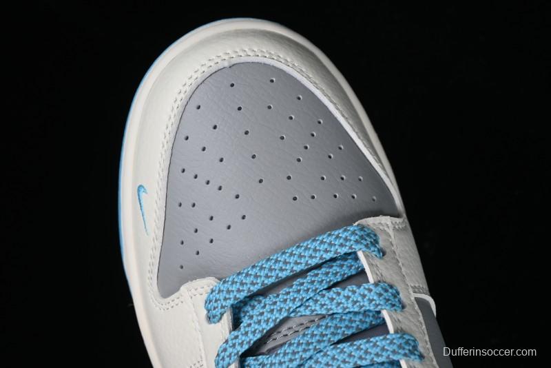 Nike SB Dunk Low BAPE Collaboration - Beige Grey Indigo Anniversary Premium Custom Low-Top Casual Skate Shoes - BB8969-002