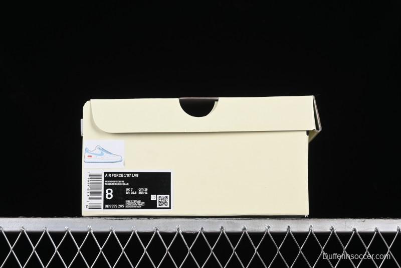 Nike Air Force 1 '07 Low Supreme Stone Island Collaboration - Sky Blue Casual Sneakers - BB9599-205