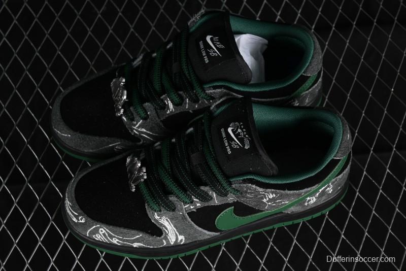 Nike There Skateboards x Nike SB Dunk Low Graffiti Art Style Collaboration SB Low Top Casual Skate Shoes - HF7743-001