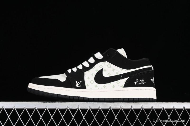 Nike Air Jordan 1 Low LV Collaboration - Black White Panda Custom Culture Casual Sneakers SJ9950-001