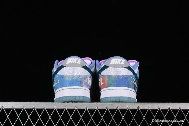 Nike Futura x Dunk Low Pro SB Skate Shoes with Tie-Dye Design - HF6061-400