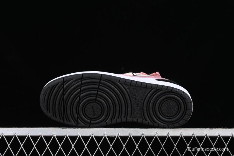 Nike Court Borough Low 2 Retro Casual Sneakers in Dark Pink and Black - BQ5448-115