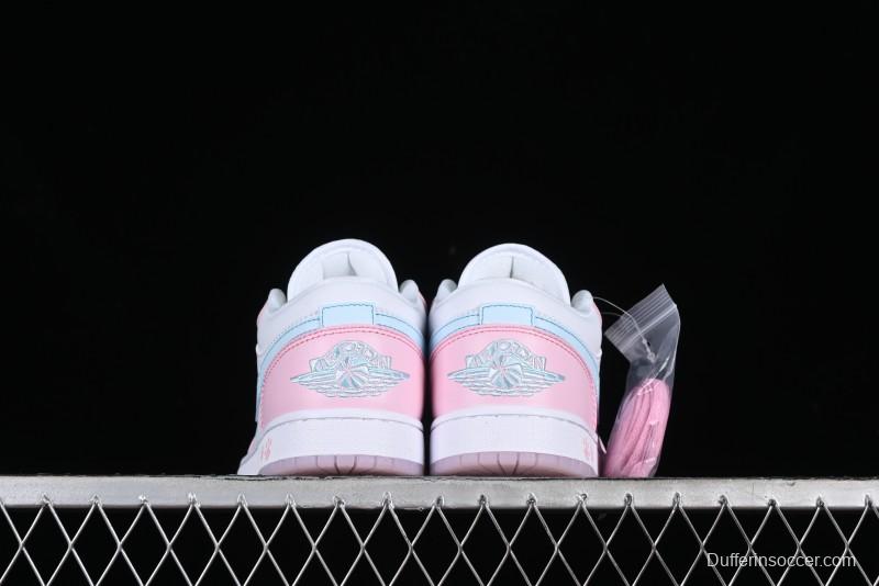 Nike Air Jordan 1 Low "White/Pink Foam/Glacier Blue" Casual Sneakers - HM3706-141