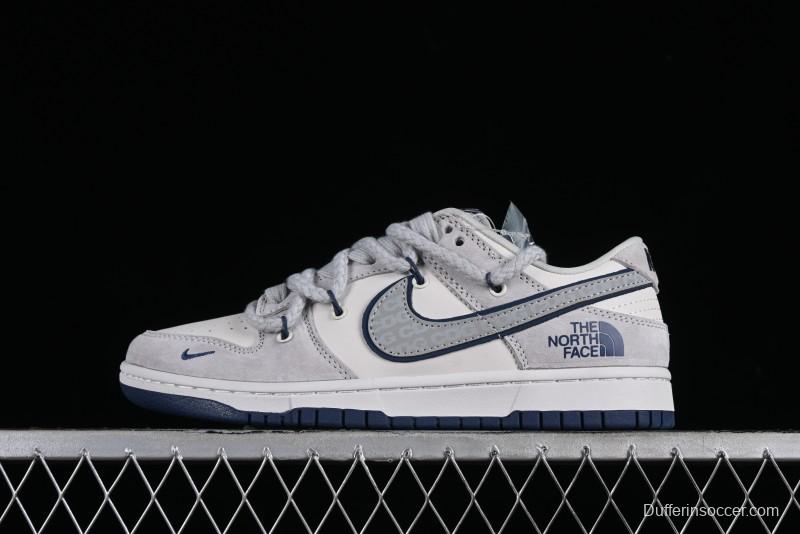Nike SB Dunk Low The North Face Collaboration - Grey Blue Pig 8 Starry Sky Anniversary High-End Custom Low-Top Casual Skate Shoes - XX2025-311