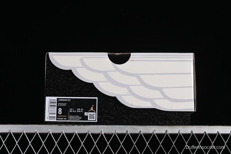 Nike Air Jordan 2/3 Retro Low Top Basketball Shoes in White/Black/Sail/Cement Grey - FD0383-100