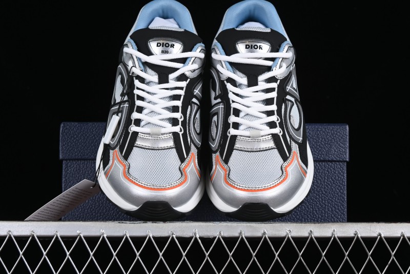 Dior B30 Sneakers with Reflective CD30 Logo and Lightweight Rubber Sole - CD30