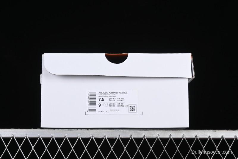 Nike Zoom VaporFly Next% 3 Prototype Super Marathon Running Shoes with Dual Air Zoom and Full-Length Carbon Fiber Plate - FD8311-100