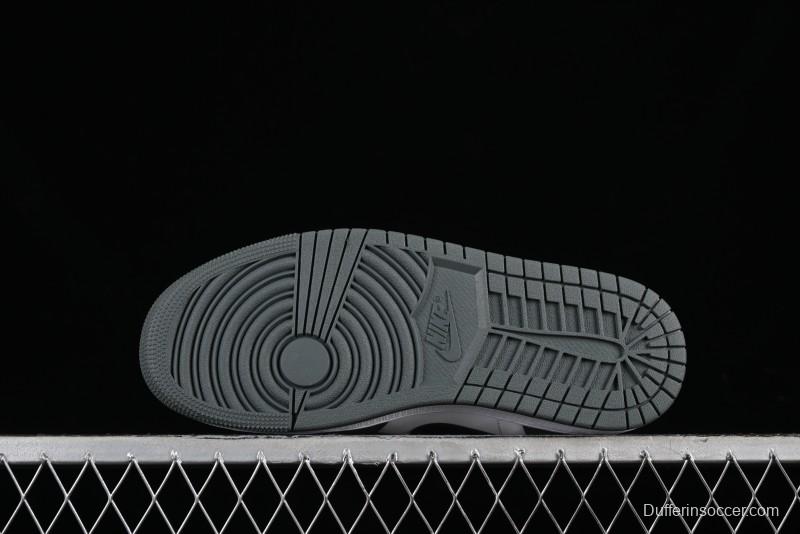 Nike Air Jordan 1 Low AJ1 Black Grey Low-Top Lifestyle Basketball Shoes - 553560-152