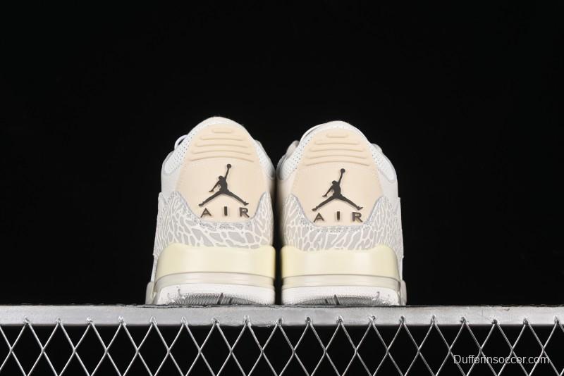 Nike Air Jordan 3 Retro Cactus Jack Collaboration High-Top Basketball Shoes with Soft Napa Leather and Visible Air Cushion - 136064-668