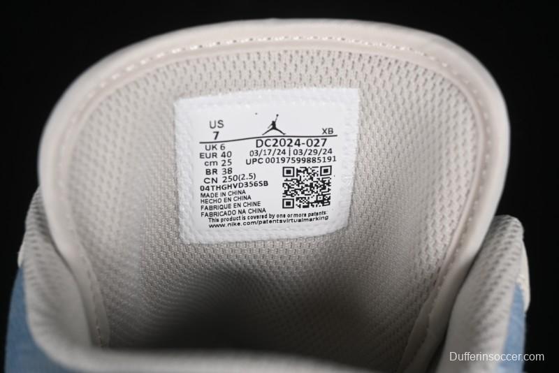 Nike Air Jordan 1 Low MLB Collaboration Retro Blue Denim Custom Basketball Shoes - DC2024-027