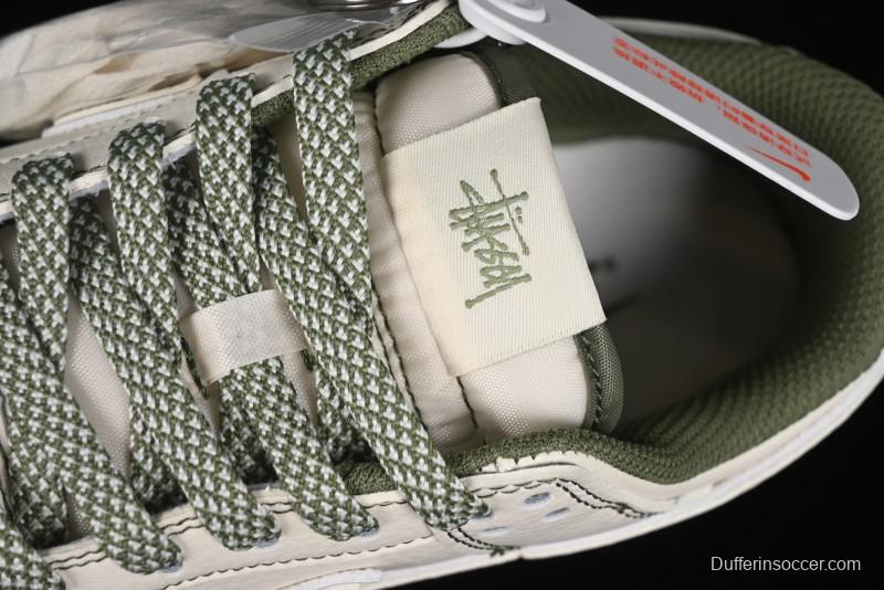 Nike SB Dunk Low Stussy Collaboration - Beige Green Anniversary High-End Custom Low-Top Casual Skate Shoes - BB1818-102