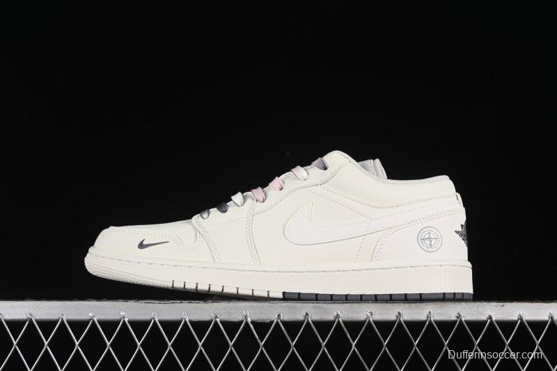 Nike Air Jordan 1 Low Retro Basketball Shoes Stone Island Collaboration - DC2024-025
