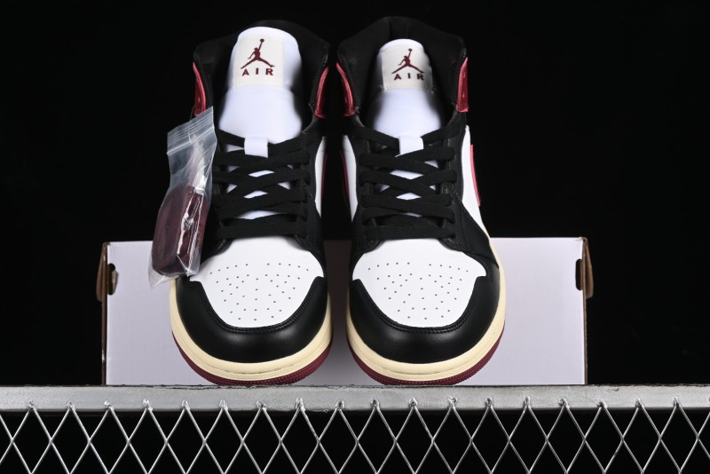 Nike Air Jordan 1 Mid AJ1 Snake Print Black Red Toe Mid-Top Basketball Shoes - FQ7818-101